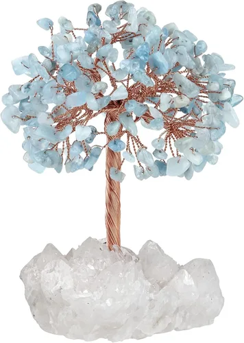 Miniatura 15 de Nupuyai Árbol de cristal de cuarzo rosa curativo hecho a mano con racimo de cuarzo de roca, árbol de dinero bonsái de piedra energética, decoración