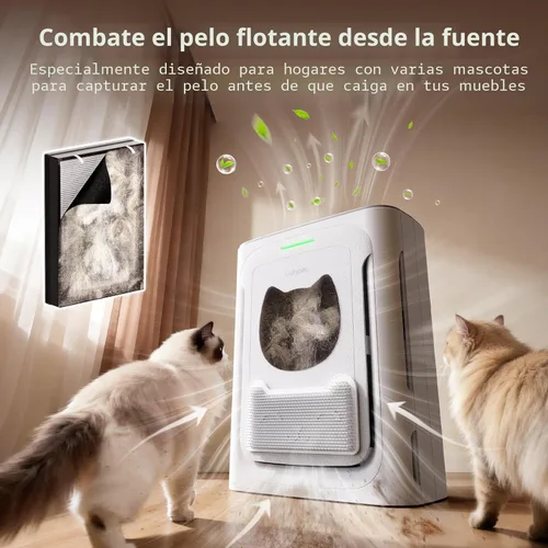Miniatura 2 de uahpet Purificador de aire para mascotas para el hogar, reduce el pelo de las mascotas, la caspa, los olores, el polvo y el humo para habitaciones