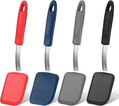 Miniatura 8 de Gejoy 4 espátulas de silicona para galletas, mini espátulas de brownie, espátulas de silicona flexibles, antiadherentes, resistentes al calor, sin