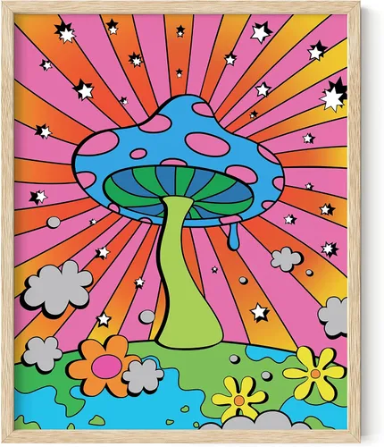 Miniatura 61 de HAUS AND HUES Póster de hongos trippy – Indie for Room Aesthetic Trippy Hippie Y2K, arte de hongos, imágenes indie, decoración de pared