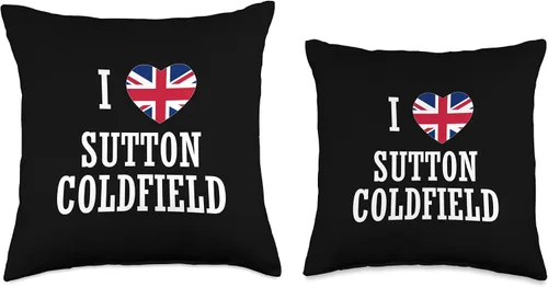 Miniatura 3 de Love Sutton Coldfield England Union Jack Flag Heart English Throw Pillow