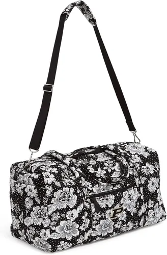 Miniatura 3 de Vera Bradley Bolsa de viaje grande de algodón para mujer (varios equipos disponibles), Purdue University NegroBlanco Jardín de lluvia - Algodón