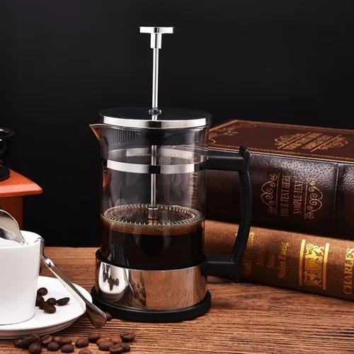Miniatura 7 de TITA-DONG Cafetera de prensa francesa de 11.8 fl oz, prensa francesa de vidrio de borosilicato con filtro, filtro de doble capa, cafetera francesa