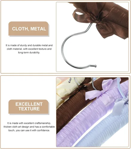 Miniatura 4 de 5 perchas acolchadas de satén antideslizantes para ropa, perchas para suéteres, perchas para vestidos de boda, perchas para vestidos de boda
