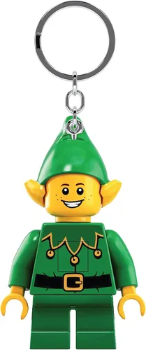 LEGO Minifigure - Llavero de luz grande de 3 pulgadas de alto, elfo navideño (KE181H), regalo de vacaciones, relleno de calcetines