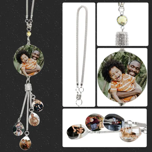 Miniatura 5 de Adornos Colgantes Personalizados de Foto de Cristal para Coche para Mujeres y Hombres, Adornos Personalizados de Coche con Imágenes, Colgantes