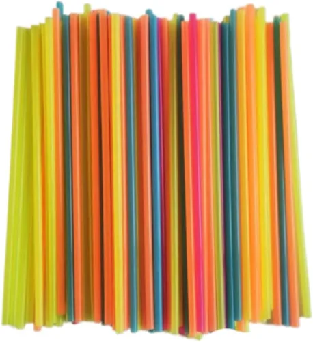 Miniatura 4 de Neón mini pajitas para sorber – agitadores de plástico para cóctel y café de 5 pulgadas – 300 pajitas Neón - 300 pajitas