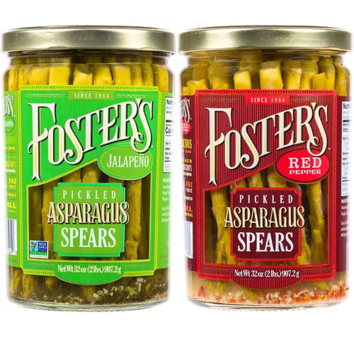 Miniatura 8 de Foster's Spears in a Frasco de espárragos en escabeche, paquete variado picante, jalapeño y pimiento rojo, 16 onzas, paquete de 2, receta