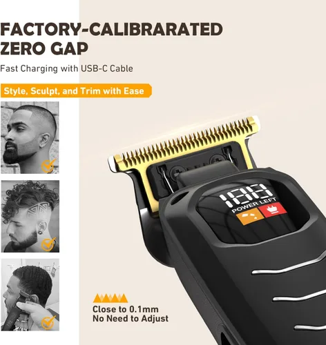 Miniatura 5 de Cortadora de pelo profesional inalámbrica para hombres, kit de corte de pelo para barberos y familia, juego de recortadores de pelo inalámbricos
