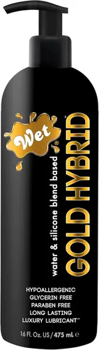 Wet Gold – Lubricante híbrido a base de silicona y agua | Rendimiento de larga duración, fórmula premium | Hecho sin glicerina ni parabenos |