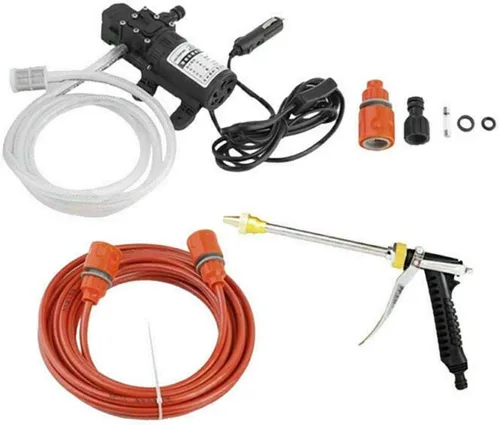 MACHSWON Kit de bomba de agua portátil de alta presión para lavadora de coche de 12 V, manguera de lavado a presión