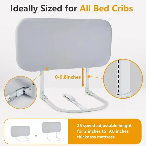 Miniatura 3 de Rieles de cama portátiles para niños pequeños: protectores de riel de cama de bebé de viaje para cuna, individual, queen, matrimonial, camas King