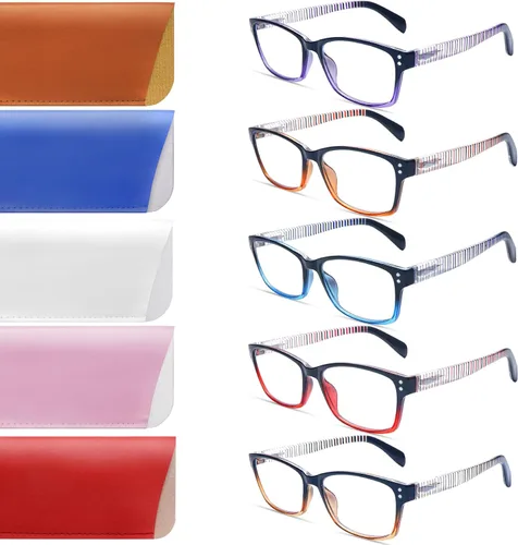 Miniatura 8 de Lentes de lectura para mujer, estampado de patrón con bloqueo de luz azul, elegantes lentes para lectura de computadora