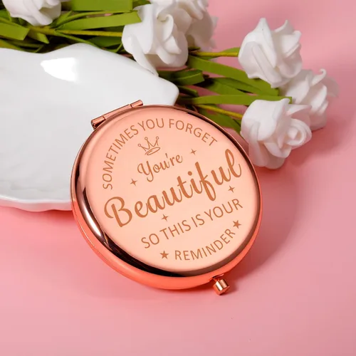 Miniatura 7 de XPENMULBOJA Día de San Valentín para ella, espejo de maquillaje 2026, espejo compacto para hija, mamá, amigas, ideas inspiradoras para esposa, San