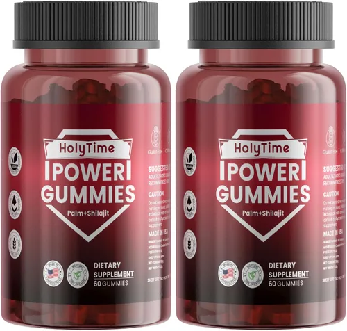 HolyTime Power Gummies – Shilajit del Himalaya, péptido de ostras y palma enana americana – 120 unidades | Vitalidad diaria, resistencia y apoyo