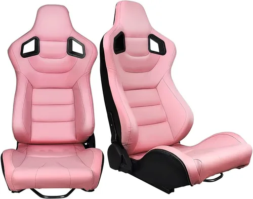Miniatura 15 de FREEMOTOR802 Asientos universales para vehículos de carreras, asientos deportivos reclinables con deslizadores de doble bloqueo ajustables, 1 par