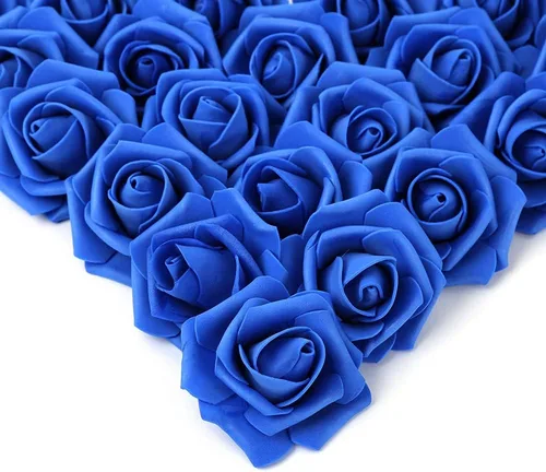Miniatura 7 de IPOPU 100 unidades de rosas artificiales de aspecto real, rosas falsas de color rosa bebé, rosas de espuma rubor para centros de mesa de boda, Rosa