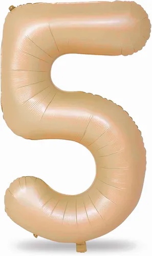 Miniatura 213 de Globo dorado champán con el número 5, globos de aluminio autoinflables grandes de 40 pulgadas del 0 al 9, globo de helio digital 5 dorado claro