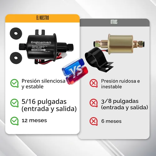 Miniatura 5 de Kit de bomba de combustible eléctrica universal de 12 V 3-6 PSI de baja presión con filtro de combustible de 6.56 pies 5/16 pulgadas ID de repuesto