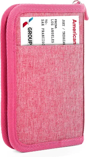 Miniatura 11 de Cartera de pasaporte para la familia con RFID, organizador de documentos de viaje, impermeable para mujeres, billetera de pasaporte portátil