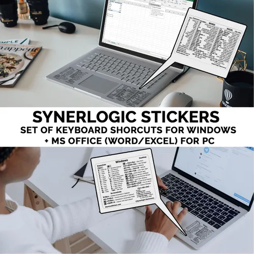 Miniatura 4 de SYNERLOGIC Guía de referencia rápida para Windows + Word/Excel (para Windows), adhesivos de acceso directo de teclado, vinilo sin residuos