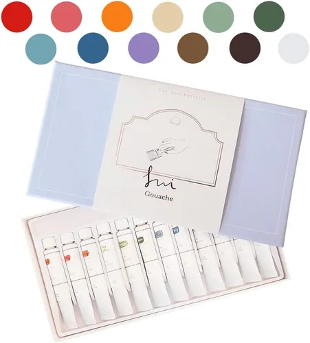 Juegos de pintura | 12 tubos de acuarela líquida de pintura pastel, acuarelas de viaje, juego de acuarela guache gauche gouche diseño de paleta de