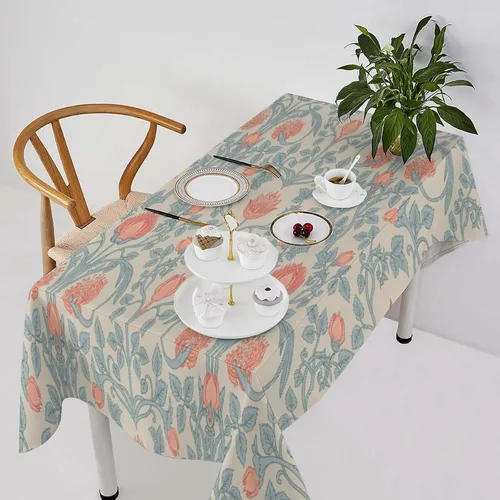 Miniatura 21 de Mantel de Mesa William Morris, Diseño Original William Morris Rústico de Granja Familiar con Estampado Étnico Mínimo para Decoración de Fiesta
