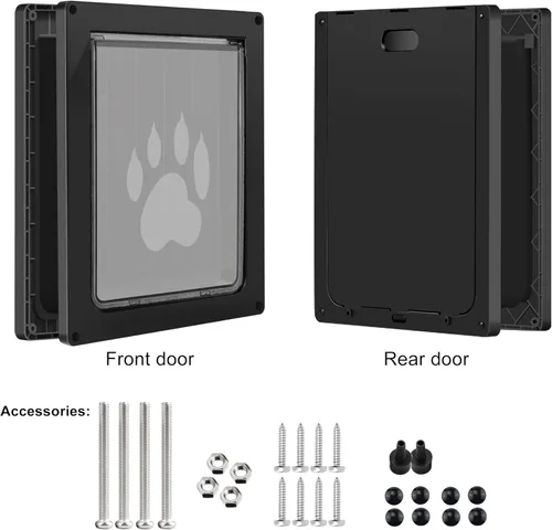 Miniatura 7 de CEESC Puerta Grande para Perros para Mascotas de Hasta 100 lb, Puerta para Mascotas Resistente a la Intemperie para Gatos y Perros, Duradera, Panel