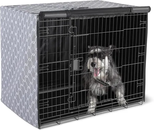 Miniatura 6 de Amazon Basics Funda para jaula de perro para jaulas de alambre de 48 pulgadas, resistente con paneles con cremallera, poliéster reciclado