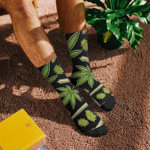 Miniatura 4 de Calcetines Kawaii Weed Leaf Calcetines de botas para hombre