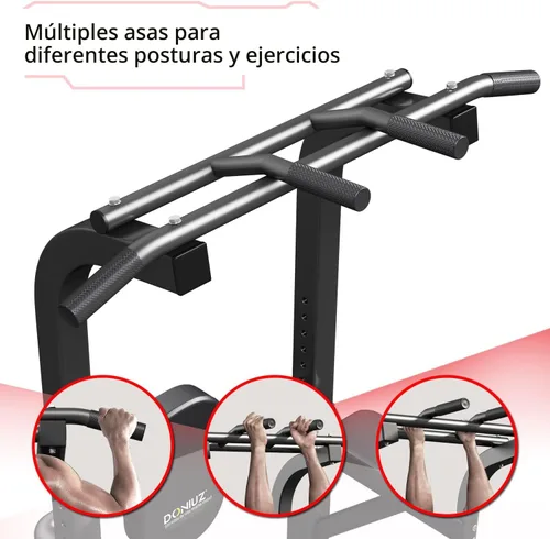 Miniatura 8 de DONIUZ Torre de Potencia Barra de Dominadas y Estación de Fondos, Gimnasio Multifuncional para Casa, Equipo de Entrenamiento de Fuerza, Altura Negro