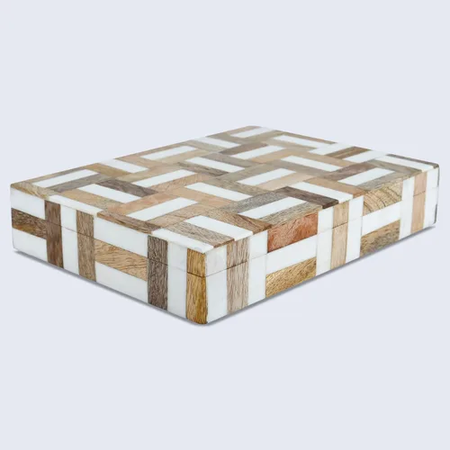 Miniatura 7 de Handicrafts Home Colección Marquet - Cajas decorativas hechas a mano, organizadores de almacenamiento con tapas, decoración estética, caja