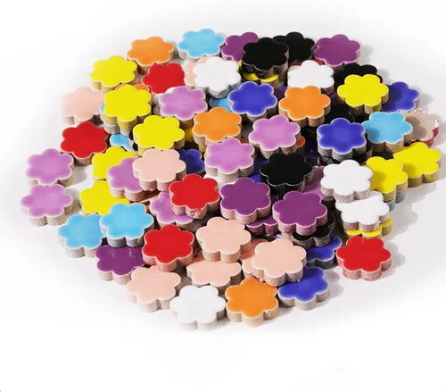 500g/1.1lb Azulejos de Mosaico de Cerámica Irregulares de Color Aleatorio, Azulejos de Mosaico de Cerámica Creativos para DIY, Placas de