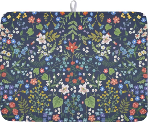 Miniatura 26 de Alfombrilla de secado de platos para encimera de cocina pequeña absorbente de café de otoño Alfombrilla de secado de microfibra de bosque de otoño