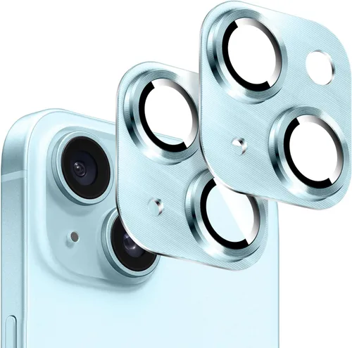 Miniatura 10 de Kucheed 2 protectores de lente de cámara para iPhone 11, aluminio de metal de una pieza con textura 3D, decoración diseñada para decoración