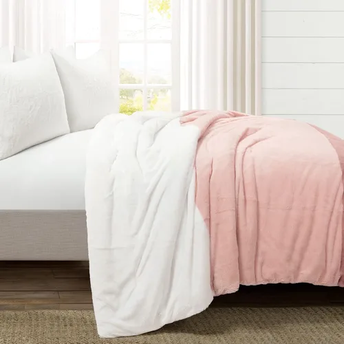 Miniatura 2 de Lush Decor Juego de edredón para niños de 3 piezas de felpa suave y esponjosa para todas las estaciones, tamaño matrimonial/queen, rosa polvoriento