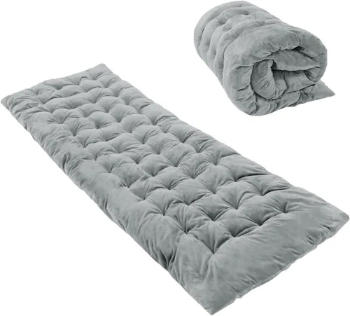 REDCAMP Folding Cot Pads for Sleeping Extra Thick, Soft Comfortable Velvet & Corduroy Cotton Camping Cot Mattress Pad for Backpacking Hiking, Black