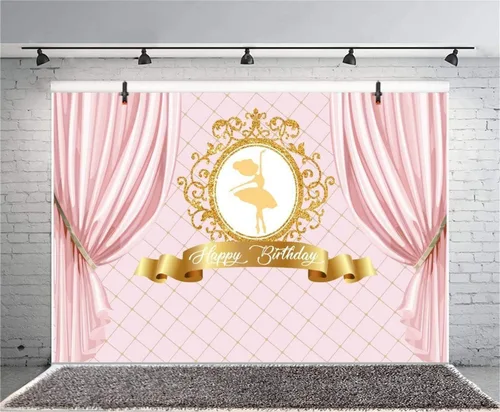 Miniatura 2 de Fondo de poliéster de 6 x 4 pies para decoración de fiesta de cumpleaños, suministros de fiesta de princesa, telón de fondo de ballet