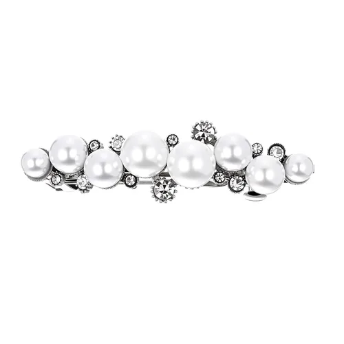 Miniatura 2 de Pasadores de pelo de perlas, pinzas de cristal para el cabello, diseño francés, para novia, diamantes de imitación, elegante soporte para cola