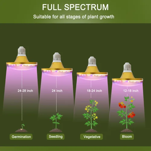 Miniatura 4 de Luces LED de cultivo para plantas de interior, lámpara de cultivo de plantas de espectro completo, E26/E27 10W luz de crecimiento, luz