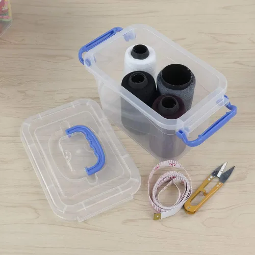 Miniatura 6 de Mini contenedor de plástico de 2 L, caja de almacenamiento transparente, juego de 6
