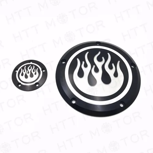 Miniatura 5 de Road King Dyna Sportster Street Bob Black Flame Fire Derby - Funda de temporizador compatible con motocicleta H-D FLD FLHR FLHR FLHTC FLHTCU FLSTSB