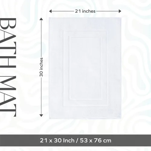 Miniatura 3 de Feather & Stitch - 2 tapetes de baño tipo toalla (30 x 21 pulgadas), tapetes de baño de rizo 100% algodón, tapetes para el suelo de la ducha