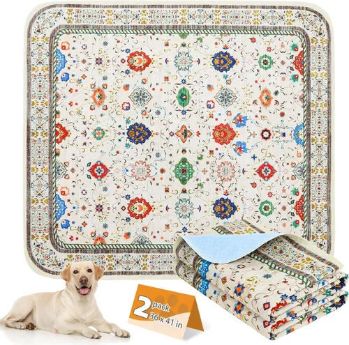 Miniatura 18 de KOOLTAIL Almohadillas lavables para orina de perros, paquete de 2 almohadillas de entrenamiento súper absorbentes reutilizables impermeables