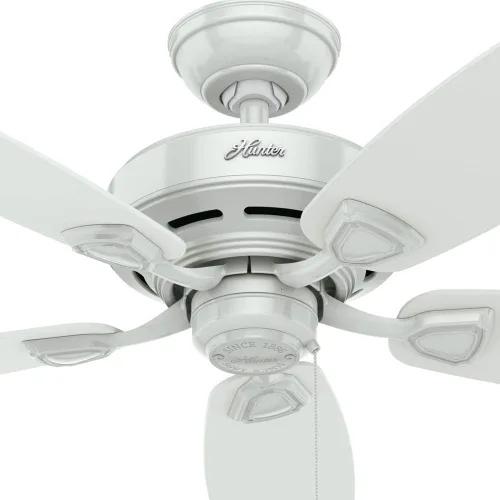 Miniatura 9 de Hunter Ventilador de techo para exteriores o interiores de 48 pulgadas, sin luz, montaje de perfil bajo, ventilador de techo negro sin luz