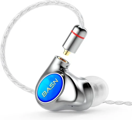 BASN Metalen PRO 4 Drivers Auriculares intraurales para músicos, auriculares con cancelación de ruido y graves mejorados con carcasa de metal CNC,