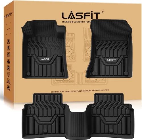 Miniatura 29 de LASFIT Alfombrillas de Piso Compatibles con Nissan Armada 2017-2018 / Infiniti QX56 2011-2013 / Infiniti QX80 2014-2018, TPE Para Todo Clima Ajuste