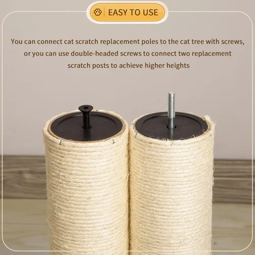 Miniatura 5 de 2 postes rascadores de raíces para gatos, repuesto de poste de rascador de árbol de gato de 11.81 x 3.54 pulgadas, poste de sisal natural, poste