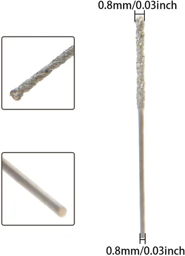 Auniwaig Brocas de torsión de diamante de 0,03 pulgadas, acero de alta velocidad HSS de 0.031 in, para piedra de conchas de mar de vidrio, 10 Uds