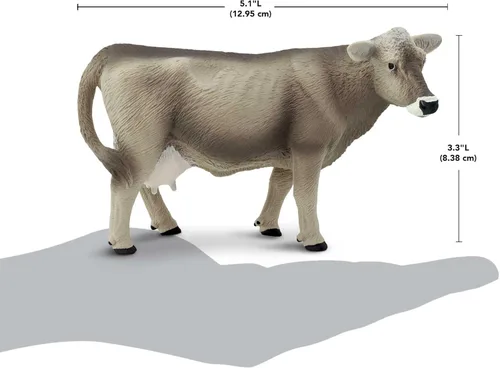 Miniatura 3 de Safari Ltd. Figura de vaca suiza marrón – Figura detallada de plástico de 5.25 pulgadas – Divertido juguete educativo para niños, niñas y niños a